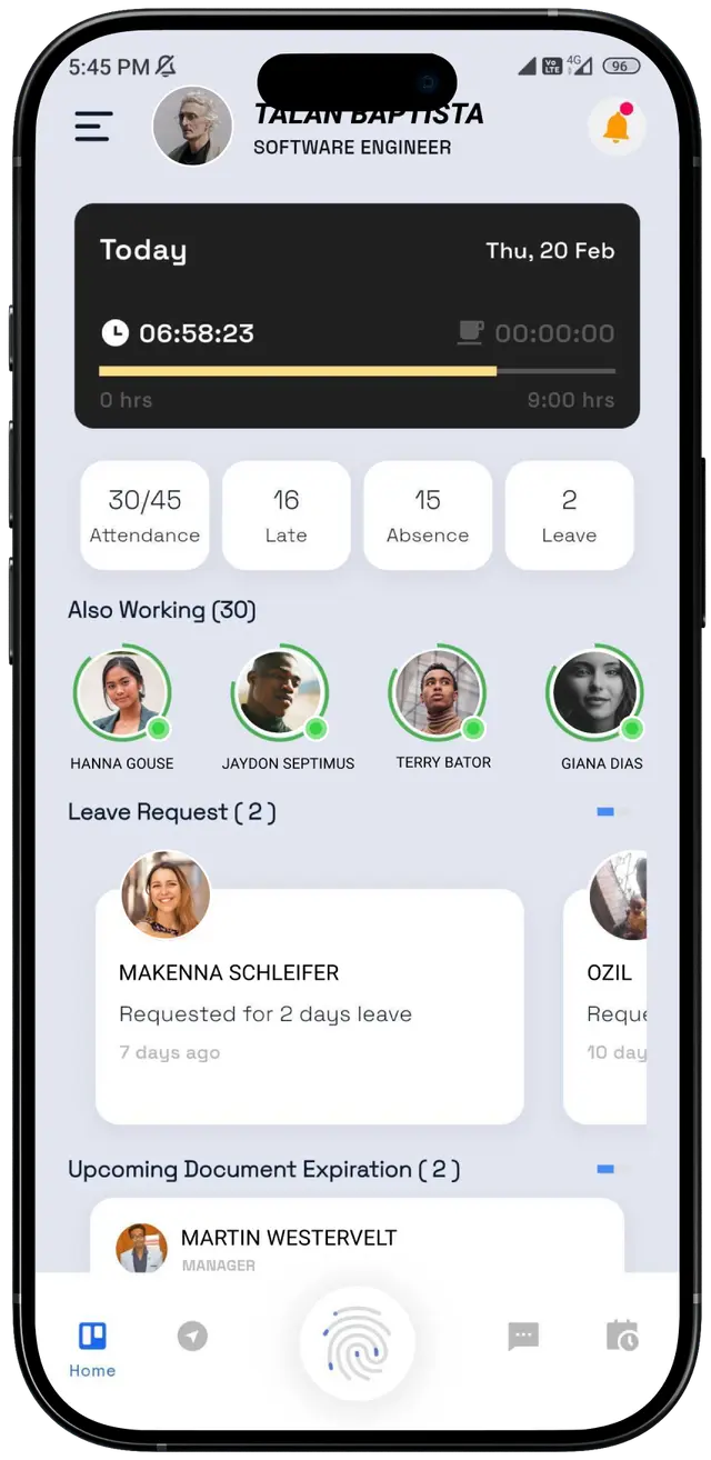 Attendance Keeper Mobile Application Mockup
